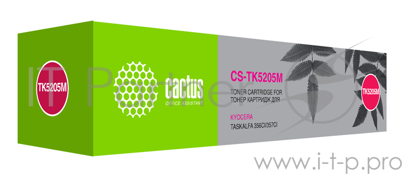 Картридж лазерный Cactus CS-TK5205M пурпурный (12000стр.) для Kyocera Ecosys 356ci