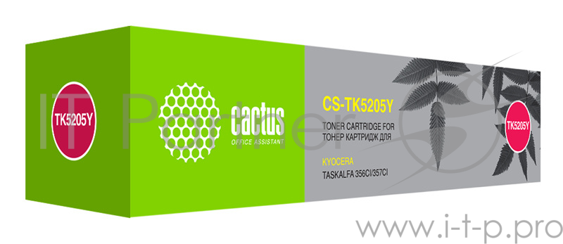 Картридж лазерный Cactus CS-TK5205Y желтый (12000стр.) для Kyocera Ecosys 356ci