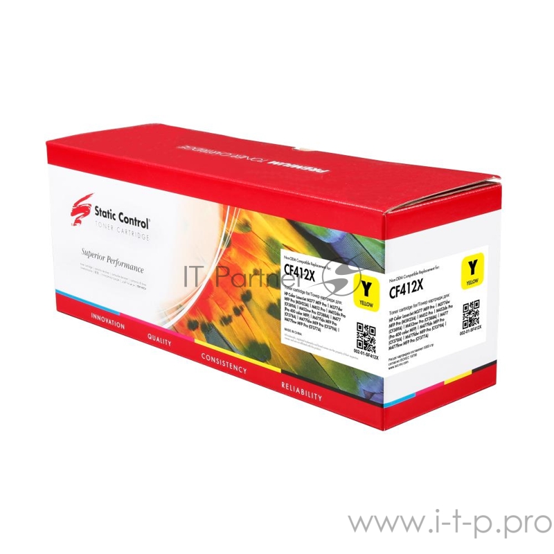 Картридж лазерный Static Control 002-01-SF412X CF412X желтый (5000стр.) для HP CLJ Pro M452dn/ M452dw/M477fdn/M477fdw