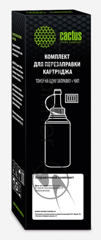 Тонер Cactus CS-RK-PX-110 черный туба 65гр. с чипом для принтера P1000/P1050/P2000/P2010/P2050/