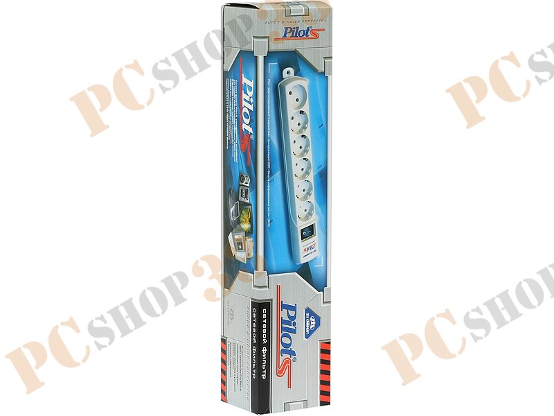 Сетевой фильтр на 6 розеток ZIS Pilot S, белый (3.0м)