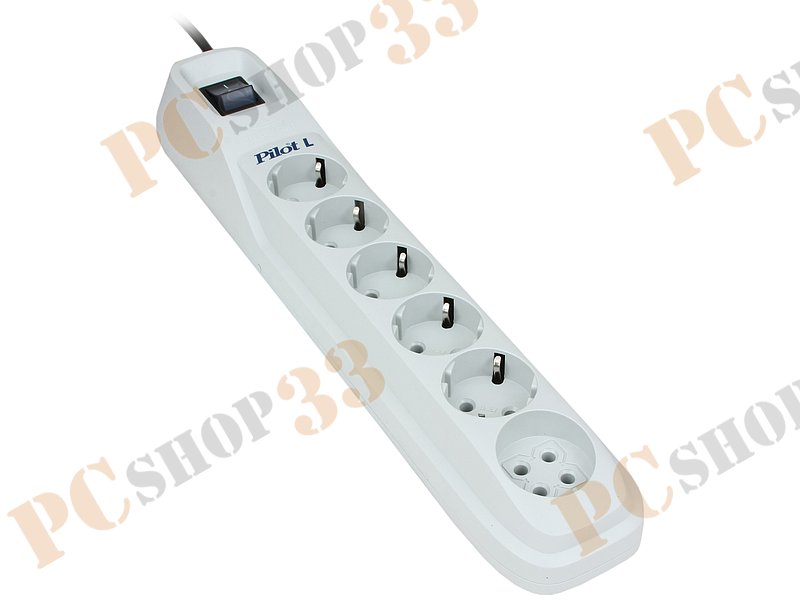 Сетевой фильтр на 6 розеток ZIS Pilot L, белый (10.0м)