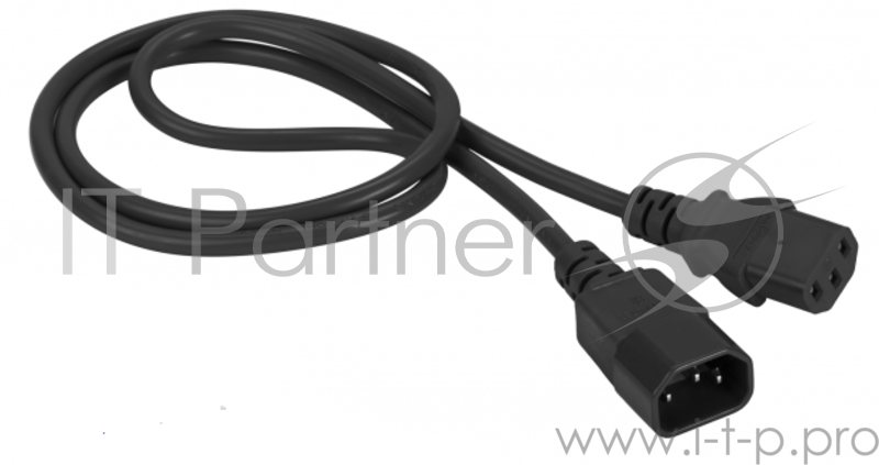 Шнур питания C13-C14, 3х0.75, 220В, 10А, черный, 10 метров