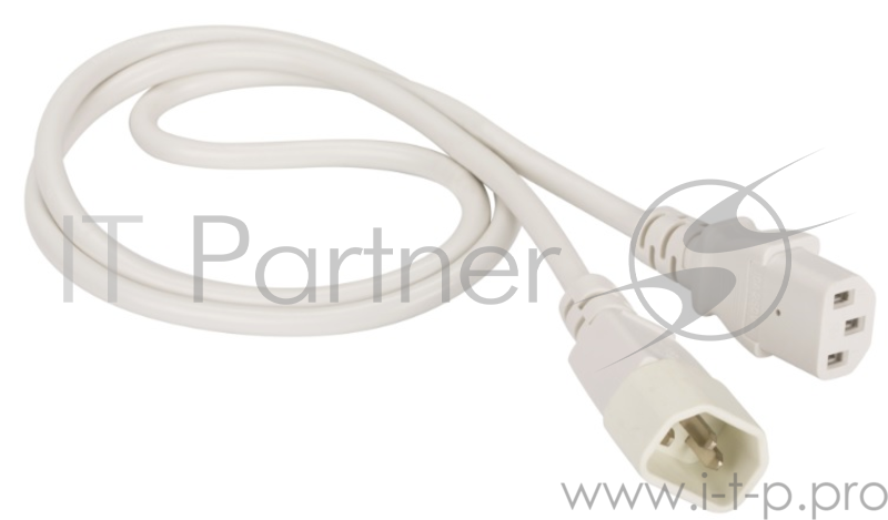 Шнур питания C13-C14, 3х0.75, 220В, 10А, белый, 3 метра