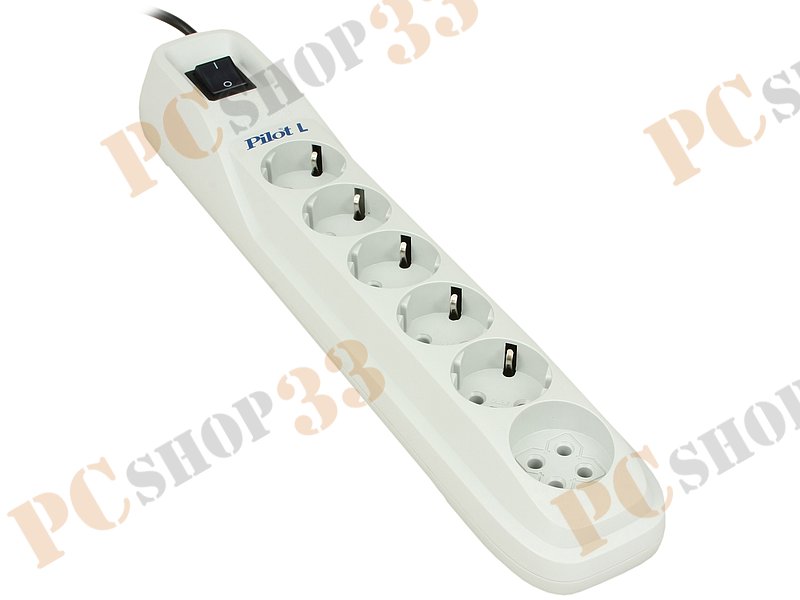 Сетевой фильтр на 6 розеток ZIS Pilot L, белый (1.8м)