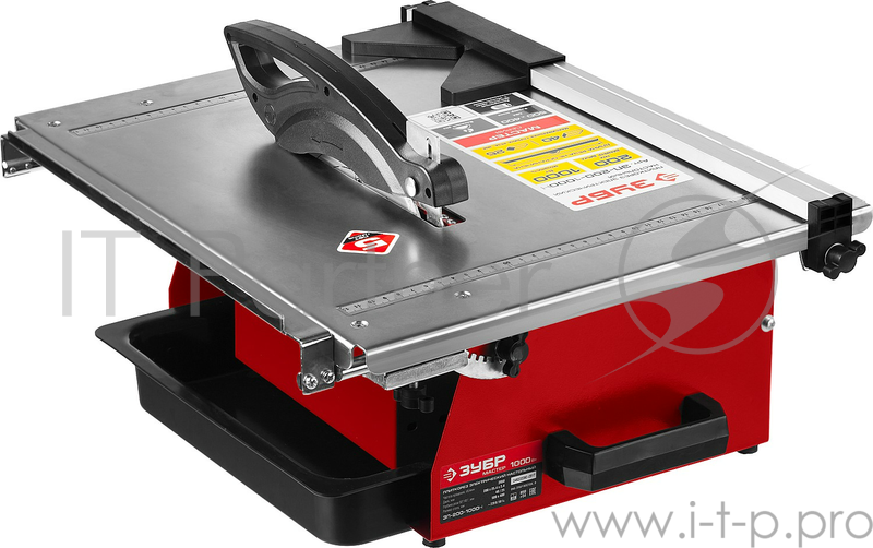 Плиткорезы ЗУБР МАСТЕР Электроплиткорез ЭП-200-1000Н { диск 200 мм, глубина реза 90°-40мм/45°-25мм, стол 500х400мм, 2950об/мин, 1000Вт }