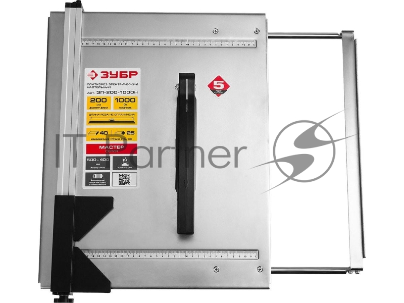 Плиткорезы ЗУБР МАСТЕР Электроплиткорез ЭП-200-1000Н { диск 200 мм, глубина реза 90°-40мм/45°-25мм, стол 500х400мм, 2950об/мин, 1000Вт }