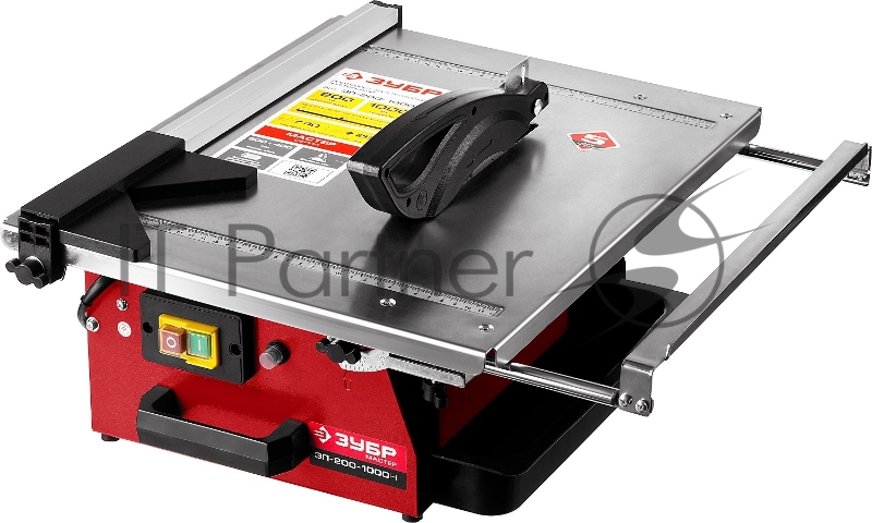 Плиткорезы ЗУБР МАСТЕР Электроплиткорез ЭП-200-1000Н { диск 200 мм, глубина реза 90°-40мм/45°-25мм, стол 500х400мм, 2950об/мин, 1000Вт }