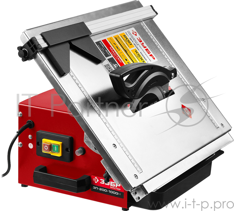 Плиткорезы ЗУБР МАСТЕР Электроплиткорез ЭП-200-1000Н { диск 200 мм, глубина реза 90°-40мм/45°-25мм, стол 500х400мм, 2950об/мин, 1000Вт }