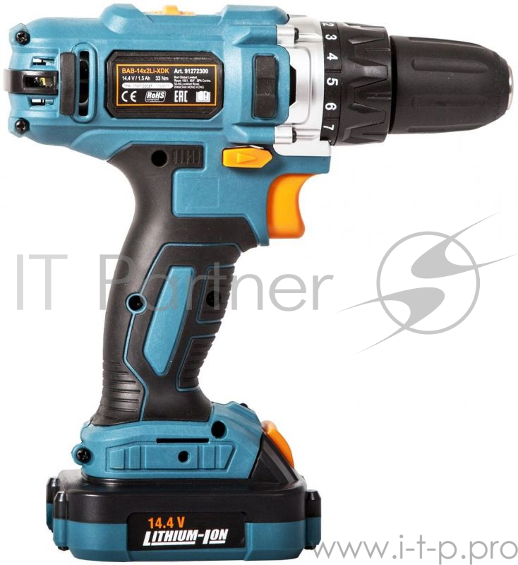 Дрель-шуруповерт Bort BAB-14x2Li-XK аккум. патрон:быстрозажимной