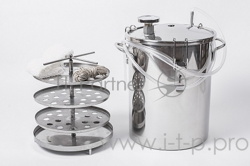 Коптильня КНГ-14 бытовая Аромат горячего копчения из нержавеющей стали, 14л