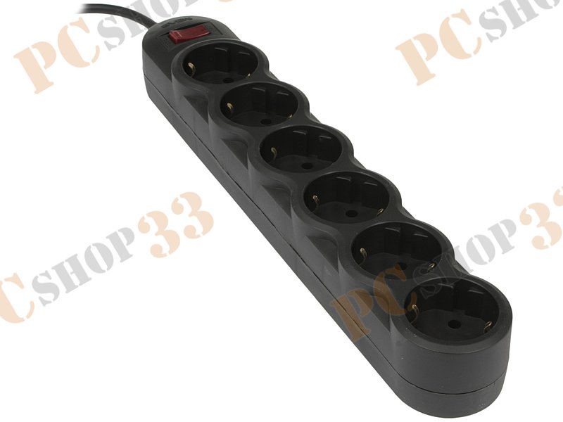 Сетевой фильтр на 6 розеток Sven SF-06L, черный (5.0м)