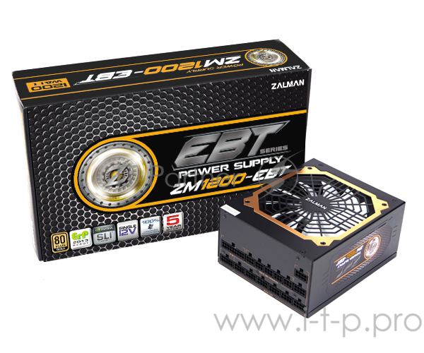 Блок питания Zalman EBT ZM1200-EBT 200W, ATX12V v2.3, EPS, APFC, 14cm Fan, FCM, 80+ Gold, Retail