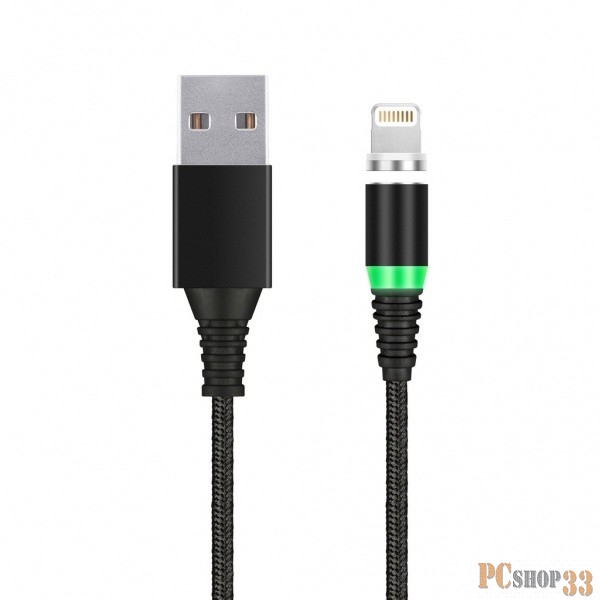 Кабель зарядки с магнитным отсоед. наконечн. 8-pin для Apple, длина 1м, до 2 А, черн. (iK-510mt-2)