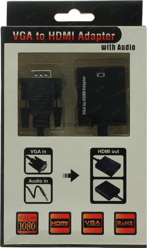 Espada Конвертер VGA + 3,5mm audio jack to HDMI, HCV0201 (44083)