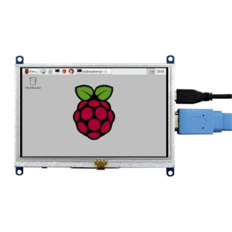 RA334 Монитор Waveshare 5 inch HDMI resistive touchscreen LCD screen for Raspberry Pi 3 BB BLACK 800x480 Resulotion, питание по USB