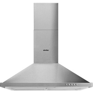 Каминная вытяжка Simfer 8662 SM монтируется к стене отвод / циркуляция Макс. производительность 500 куб. м/ч ширина для установки 60 см механическое управление тихий двигатель