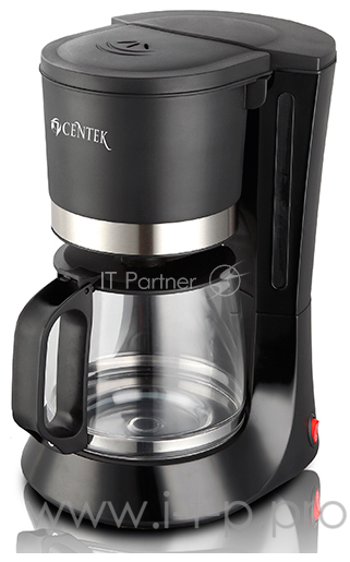 Кофеварка Centek CT-1141 Black капельная 800Вт, 1200мл, противокапельная система,многоразовый фильтр