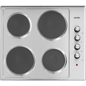 Варочная панель Simfer H60E04M011 поверхность из нержавеющей стали переключатели поворотные независимая установка габариты (ШхГ) 59x52 см