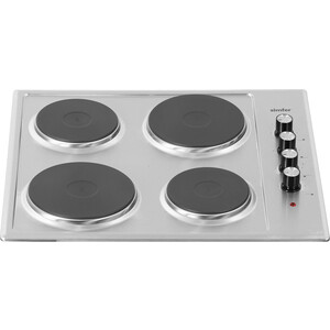Варочная панель Simfer H60E04M011 поверхность из нержавеющей стали переключатели поворотные независимая установка габариты (ШхГ) 59x52 см