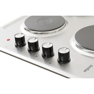 Варочная панель Simfer H60E04M011 поверхность из нержавеющей стали переключатели поворотные независимая установка габариты (ШхГ) 59x52 см