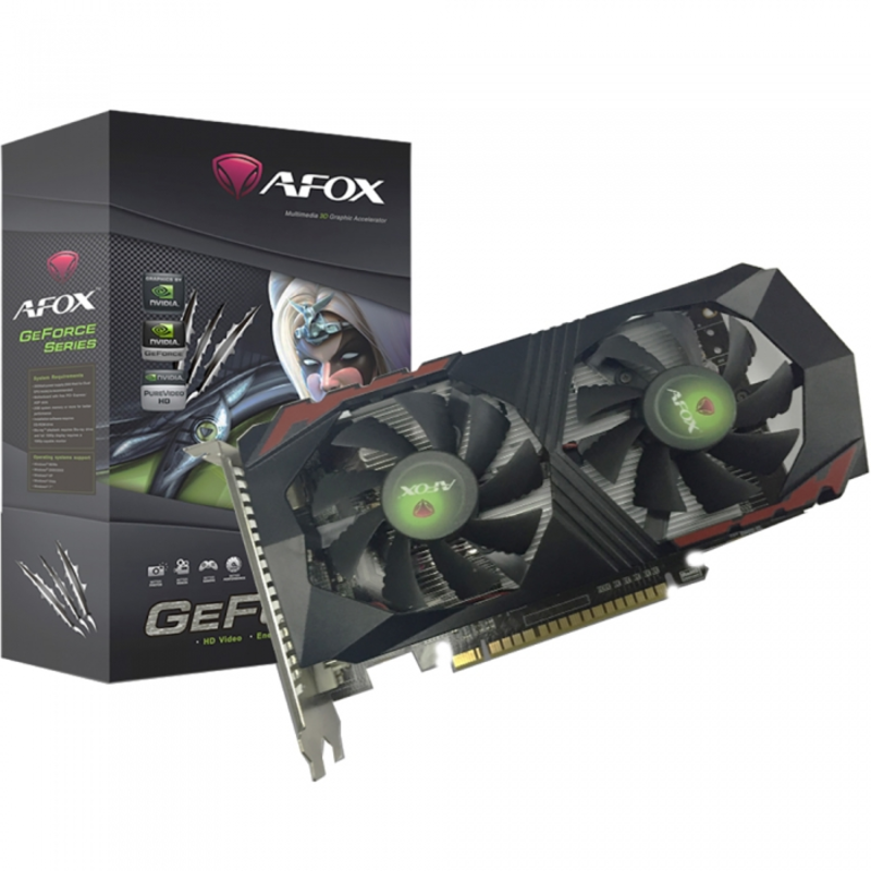 PCI-E 16x AFOX AF750TI-4096D5H3 NVIDIA Geforce GTX750Ti 4GB GDDR5 128Bit DVI HDMI VGA ATX Dual Fan