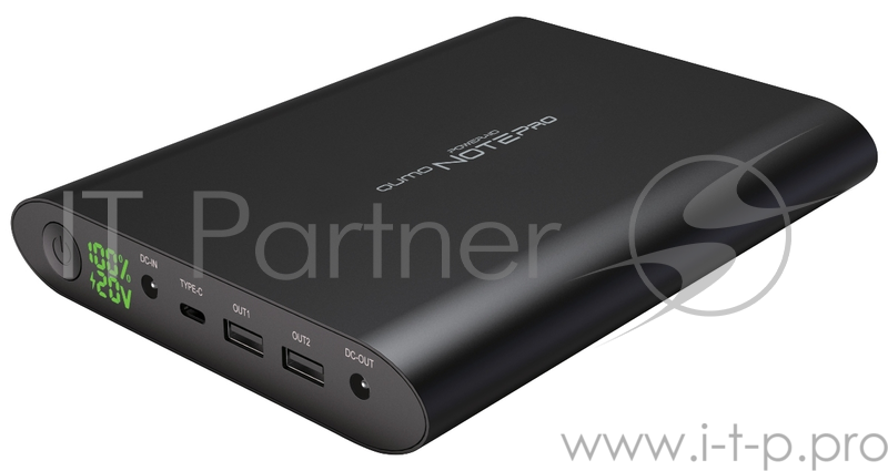Портативное зарядное устройство Qumo PowerAid Note PRO 40000 мА-ч QC 3.0&2.0/BC1.2/FCP, 5/8,5-9/12/16/16,5/19V, черный