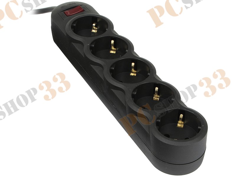 Сетевой фильтр на 5 розеток Sven SF-05L, черный (5.0м)