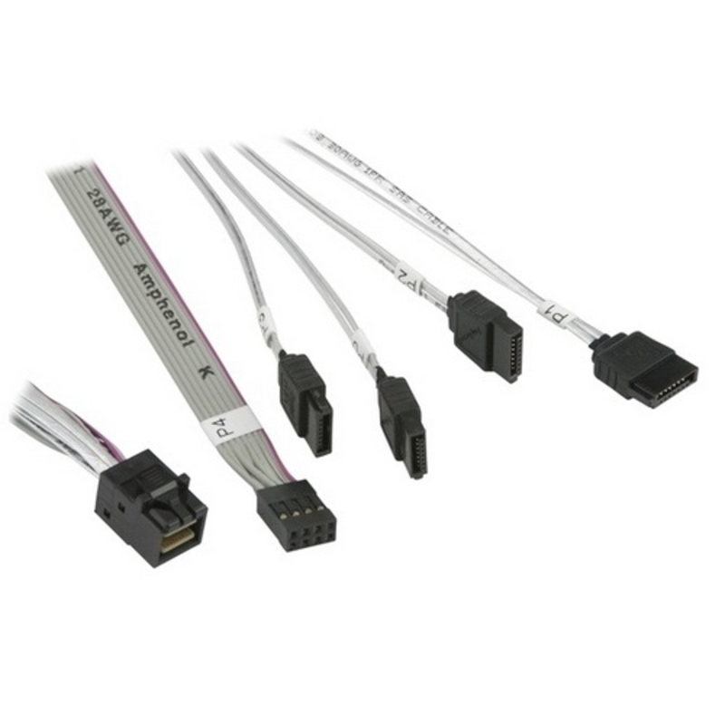 Опция к серверу Кабель SuperMicro CBL-SAST-0591 cross-over mini SAS HD-4xSATA