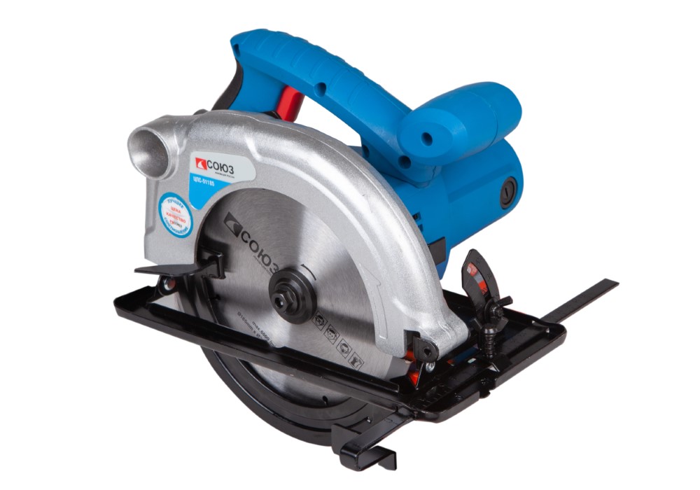 ЦПС-51185 Пила циркулярная 1500Вт,диск 185х20мм, пропил-63мм, БЛОК.ШПИНД,подкл.к пылесосу СОЮЗ