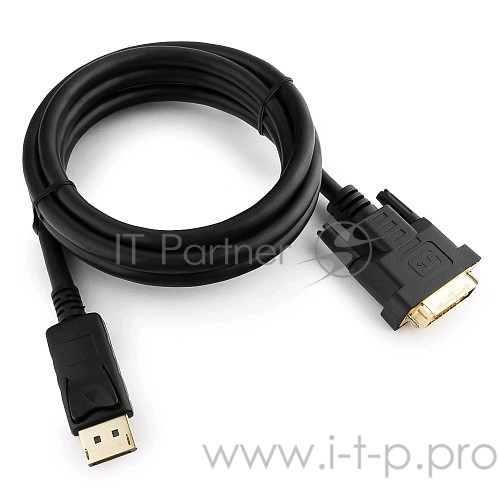 Кабель Кабель DisplayPort-DVI Gembird/Cablexpert 1.8м, 20M/19M, черный, экран, пакет(CC-DPM-DVIM-1.8m)