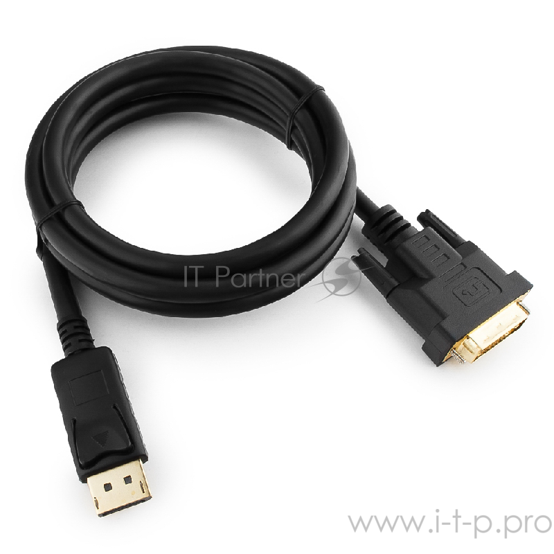 Кабель Кабель DisplayPort-DVI Gembird/Cablexpert 1.8м, 20M/19M, черный, экран, пакет(CC-DPM-DVIM-1.8m)