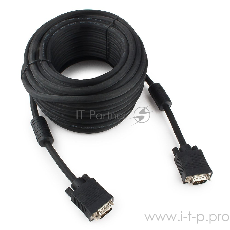 Кабель Gembird /Cablexpert CC-PPVGA-15m-B, Кабель VGA Premium ,15M/15M, 15м, тройн. экран,феррит. кольца,пакет ,черные