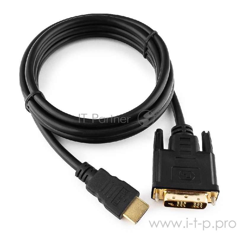 Кабель Кабель HDMI-DVI Gembird, 1.8м, 19M/19M, single link, черный, позол.разъемы, экран CC-HDMI-DVI-6