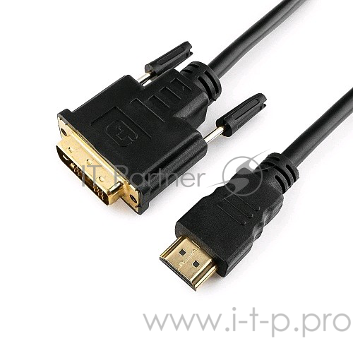 Кабель Кабель HDMI-DVI Gembird, 4.5м, 19M/19M, single link, черный, позол.разъемы, экран CC-HDMI-DVI-15
