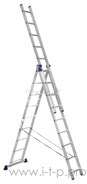 Алюмет Лестница трехсекционная универсальная алюминиевая. Серия H3 5309