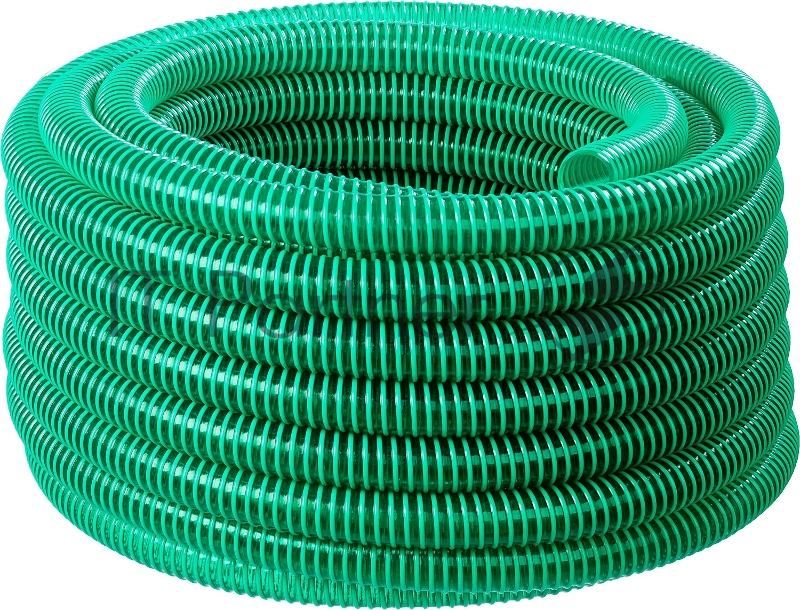 ЗУБР Шланг напорно-всасывающий со спиралью ПВХ, 3 атм, 38мм х 15м 40325-38-15