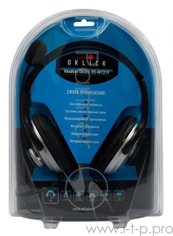 Гарнитура Oklick HS-M131V серебристый/черный 1.8м накладные оголовье