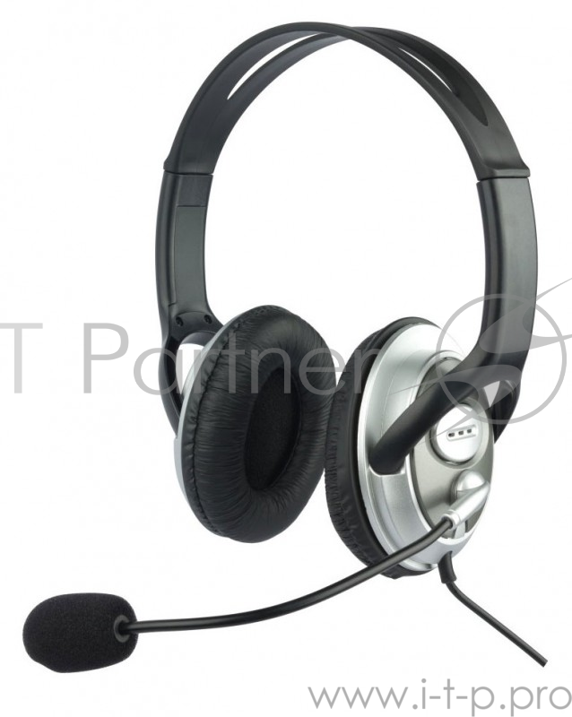 Гарнитура Oklick HS-M131V серебристый/черный 1.8м накладные оголовье