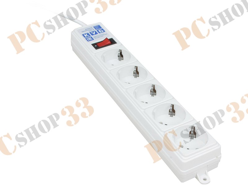 Сетевой фильтр на 5 розеток Power Cube, белый (1.9м)