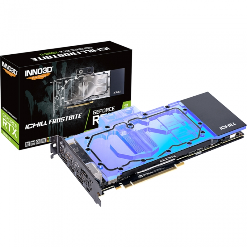 Видеокарты INNO3D RTX 2080 Ti iCHILL FROSTBIT 11GB (1695Mhz / 14.0Gbps) / 11GB GDDR6 / 352-bit / DP+DP+DP+HDMI+USB-C / (C208TB-11D6X-1150FROS) RTL (