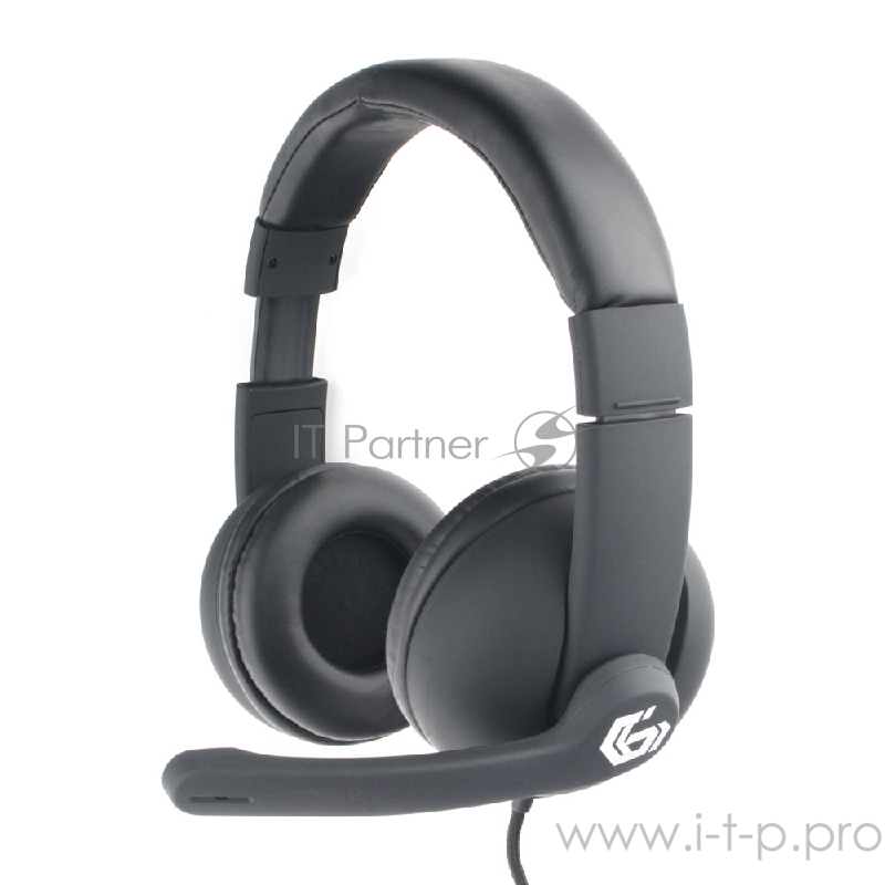 Гарнитура игровая Gembird MHS-G220, код Printbar, черный, soft touch, регулировка громкости, кабель 2м