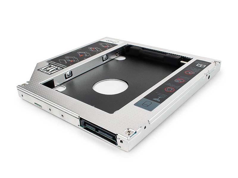 Низкопрофильный адаптер Gembird MF-95-01 для 2.5-дюймового накопителя в отсек 5.25 дюйма, 9,5 мм