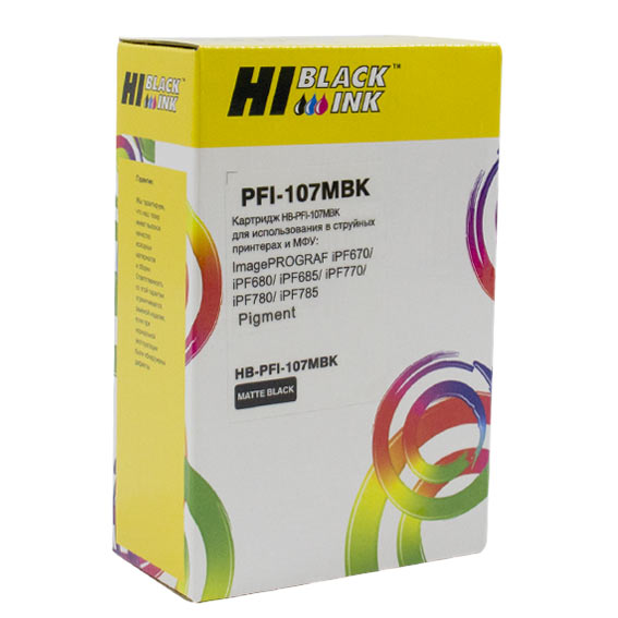 Картридж Hi-Black (PFI-107MBK) для Canon iPF680/685/780/785, 130ml MBK