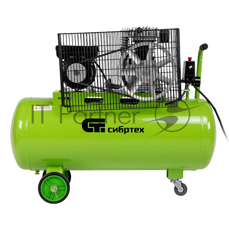 СИБРТЕХ Компрессор воздушный КР-2200/100, 2,2 кВт, 350 л/мин, 100 л, 58042