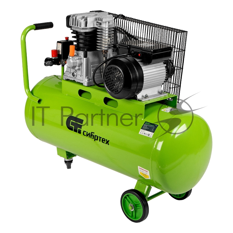 СИБРТЕХ Компрессор воздушный КР-2200/100, 2,2 кВт, 350 л/мин, 100 л, 58042