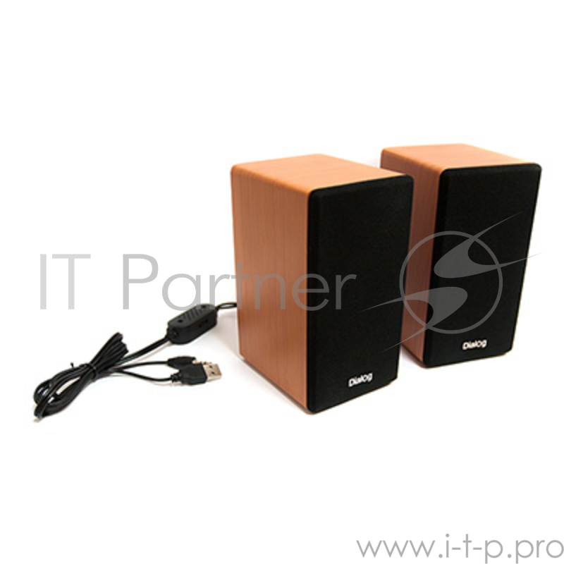 Колонки Dialog AST-20UP WALNUT - акустические колонки 2.0, 6W RMS, ореховые, питание от USB