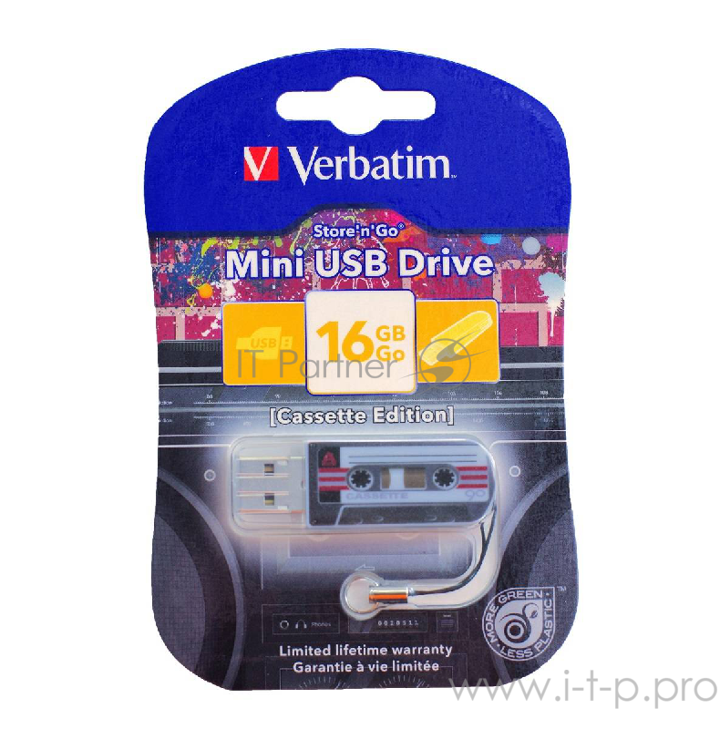 носитель информации Verbatim USB Drive 16Gb Mini Cassette Edition Black 49397 {USB2.0}