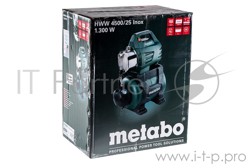 Насосы Metabo HWW 4500/25 Inox 600972000 Насосная станция { поверхностная, 1300вт,24л,4.8б, вес 16,2 кг }