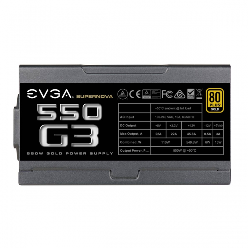 Блок питания Evga SuperNOVA 550 G3 220-G3-0550-Y2 550W, 80 Plus GOLD 550W, Fully Modular, Eco Mode with HDB Fan RTL{4}